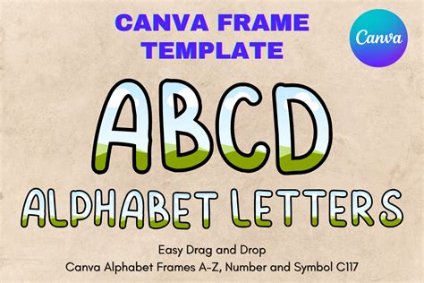 Canva Letters Frame Alphabet Template117 Graphic By Mellow Template · Creative Fabrica