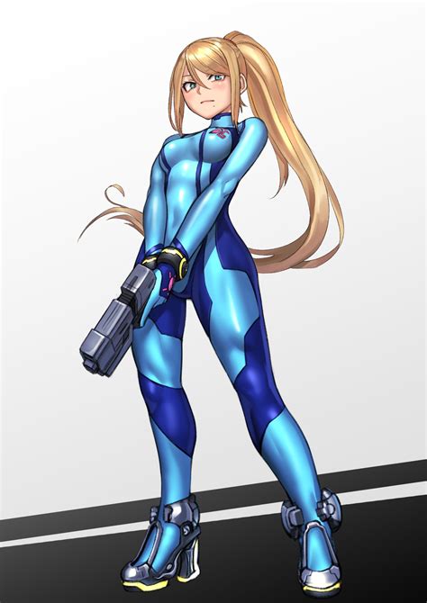 Kilye Kairi Metroid Samus Aran Bodysuit Gun Heels Yande Re