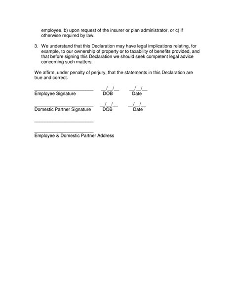 Declaration Of Domestic Partnership Template Fill Out Sign Online