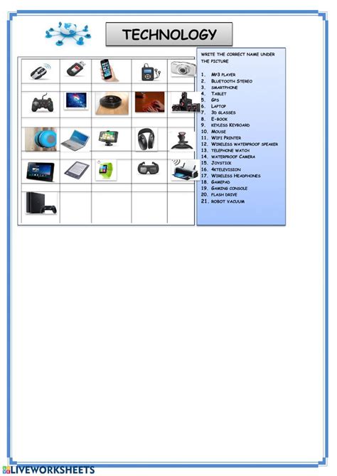 Technology Interactive Worksheet School Subjects Technology