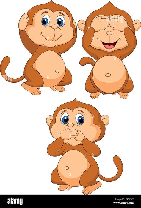 Three Monkeys Stock Vector Images Alamy