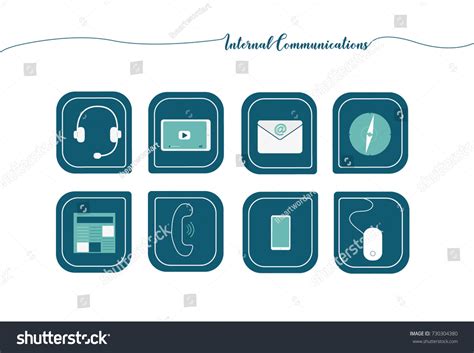 Internal Communication Icon Set Line Illustration Stock Vector Royalty