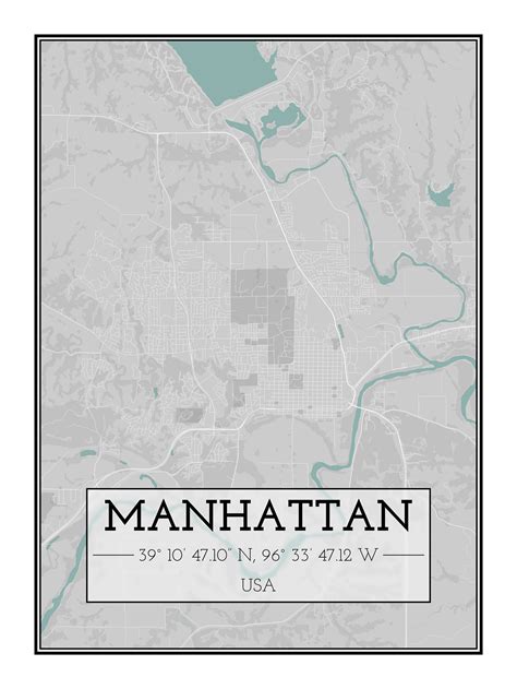 Manhattan, KS Street Map - Etsy