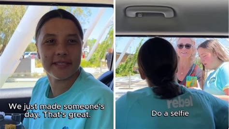 Sam Kerr makes young girl’s day as she offers a selfie to Matildas fan ...