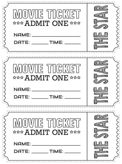 Movie Ticket Template 20 Attractive And Customized Ticket Templates