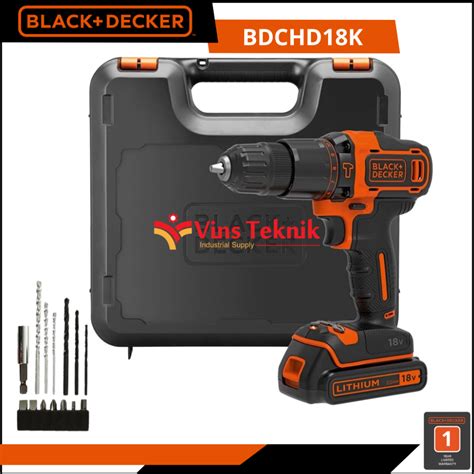 Jual Mesin Bor Baterai Cordless Impact Drill Black Decker Bdchd K