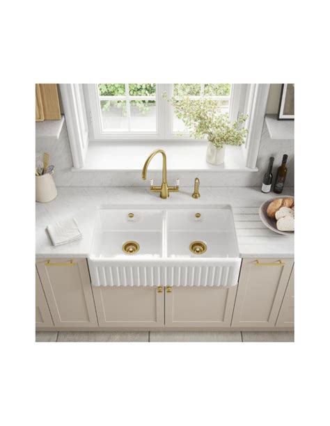 Thomas Denby Buxton 900mm Butler Kitchen Sink Fluted TBU900