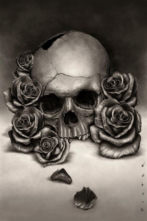 Skull And Roses By Rodgerpister On Deviantart