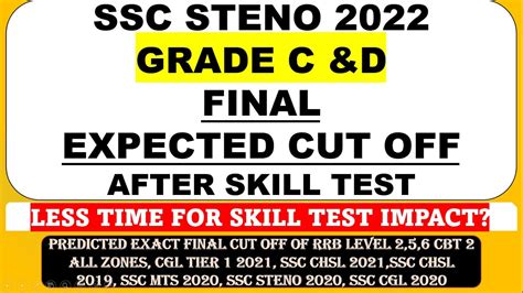 Ssc Stenographer Final Expected Cut Off Grade C D Safe Score