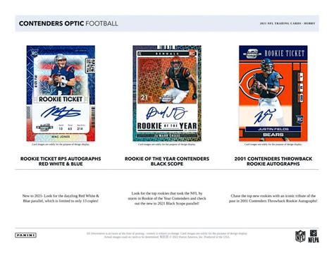 2021 Panini Contenders Optic NFL Football Cards