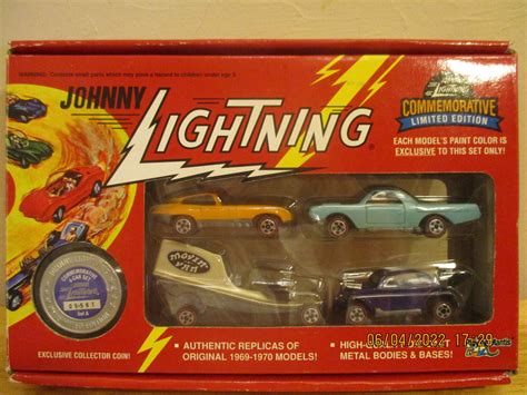 4 Car Set A Colored 1994 POST 060422 Amloid Johnny Lightning Front Hot Wheels Mattel