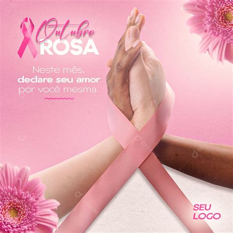 Neste Mês Declare seu Amor por você Mesma Outubro Rosa Social Media PSD