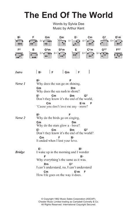 The End Of The World Sheet Music Direct