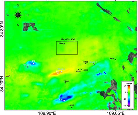 The Map Of S Mean Deformation Rate In The Xi An Region From To