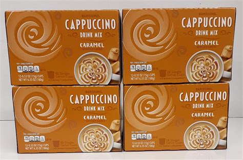 Barissimo Caramel Cappuccino Coffee Drink Mix K Cup Compatible 4 Boxes