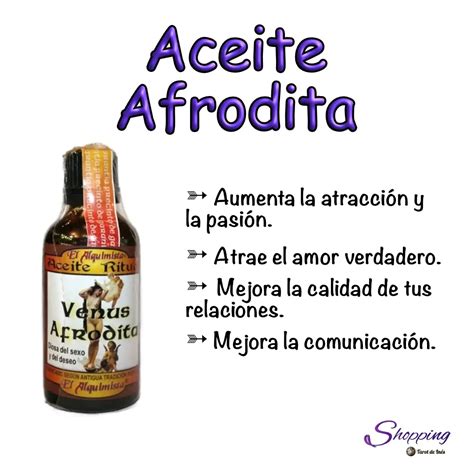 Aceite Afrodita Tarot de Inés Shopping