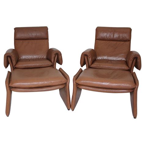 Stendig Mid Century Modern Leather Lounge Chair And Ottoman At 1stdibs