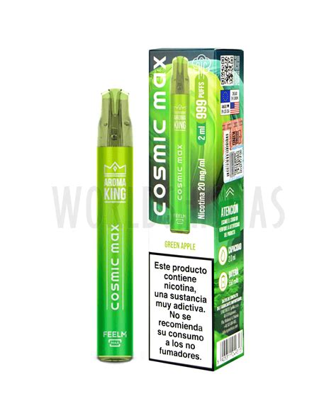 VAPER DESECHABLE AROMA KING COSMIC MAX GREEN APPLE 999 PUFFS Worldshishas