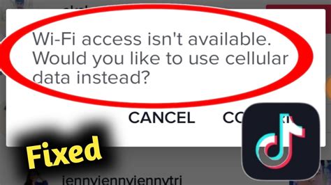 Fix Tik Tok Wifi Access Isn T Available Problem Solved Youtube