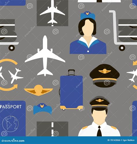 Pilot And Stewardess Vector Cartoon Illustration Cartoondealer