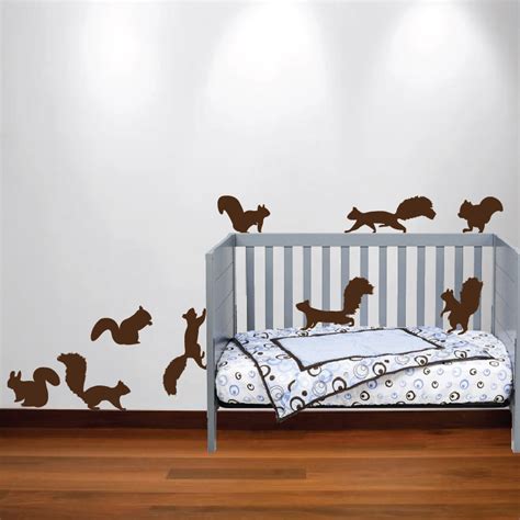 Squirrel Wall Decal Nursery Sticker Set 1250 Innovativestencils