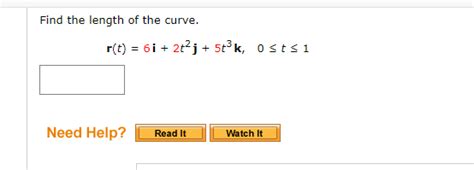 Solved Find The Length Of The Curve R T 6 I 2t2 J