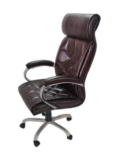 High Back Choco Brown Revolving Leather Office Chair At In New Delhi