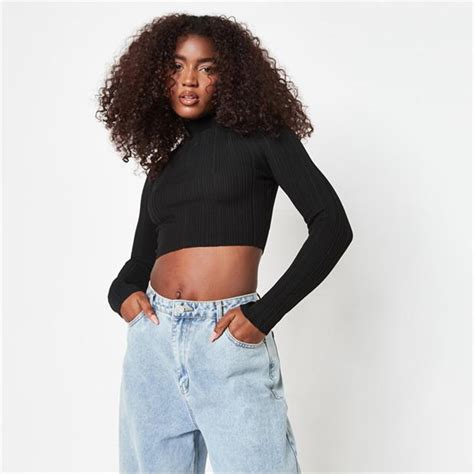 Дамски Топ Missguided Rib High Neck Knit Crop Top на Топ цени Sportfun Bg