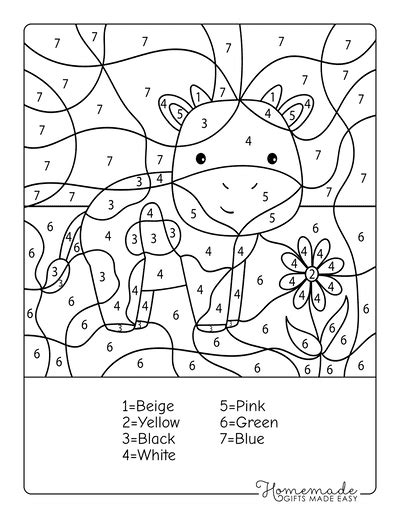 Color By Numbers Free Coloring Pages