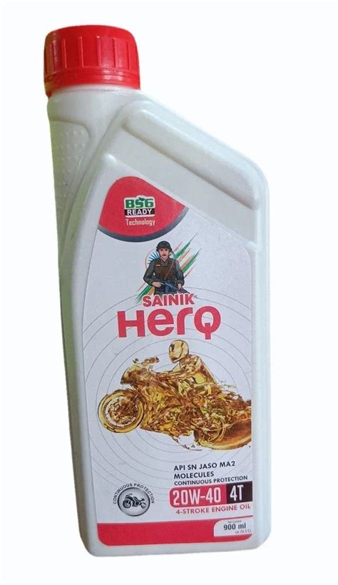 Full Synthetic 20W40 Sainik Herq 4T Four Stroke Engine Oil Bottle Of