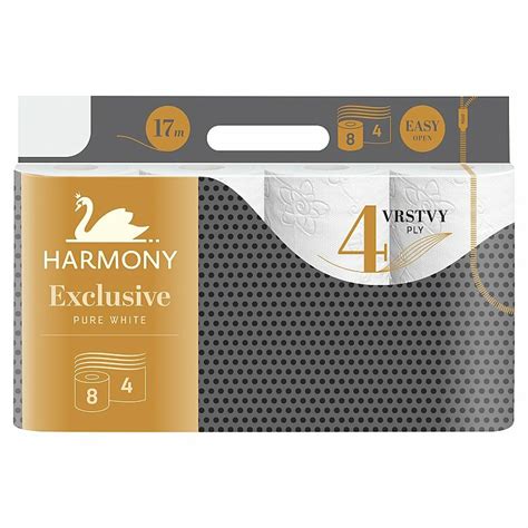 Harmony Exclusive Pure White toaletný papier 4 vrstvy 8 ks Toaletný