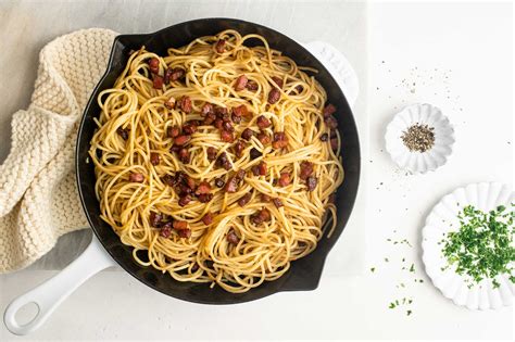 Pasta With Pancetta Recipe With Step By Step Photos Eat Little Bird