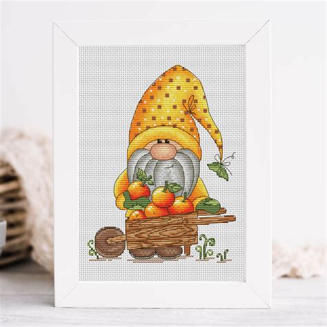 Gnome Cross Stitch Pattern Pdf Garden Gnome Summer Cross S Inspire