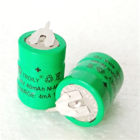 Ni MH 40mAh 3 6V Button Rechargeable Battery Henan TROILY New Energy