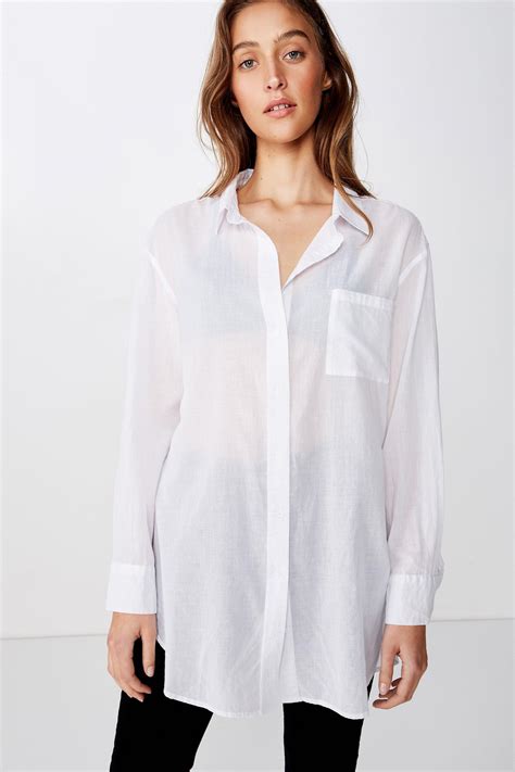 Savannah Oversized Resort Shirt White Cotton On Shirts