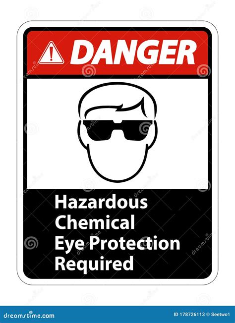 Danger Hazardous Chemical Eye Protection Required Symbol Sign Isolate