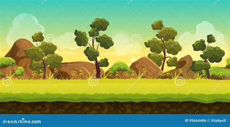 Forest And Stones 2d Game Landscape For Games Mobile Applications And