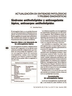 Síndrome antifosfolípidos y anticoagulante lœpico s 237 ndrome