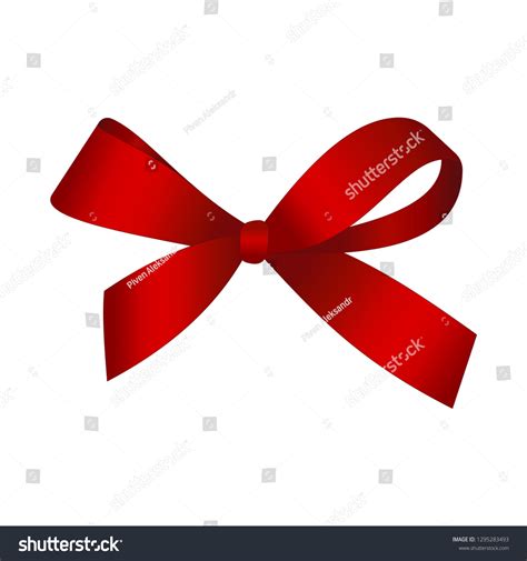 Vector Shiny Red Satin Gift Bow Stock Vector Royalty Free 1295283493