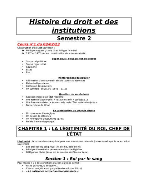 Histoire Du Droit Et Des Institutions Histoire Du Droit Et Des