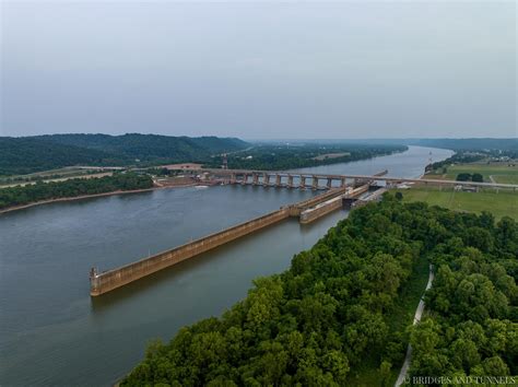 Greenup Locks And Dam Jesse Stuart Bridge Ohio River Greenup County Ky Scioto County Oh