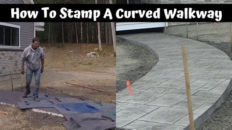 How To Pour And Stamp A Curved Concrete Walkway Or Sidewalk Youtube