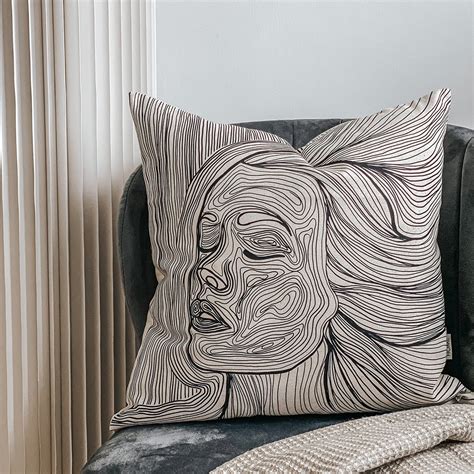 Abstract Face Cushion Case Women Face Art Cushion Cover Etsy UK