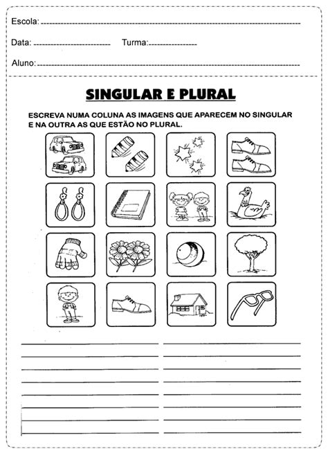 Texto Para Trabalhar Singular E Plural 2 Ano - Atividades para trabalhar singular e plural das palavras