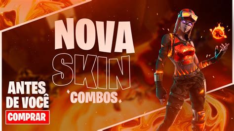 Mostrando A Nova Skin Renegada Flamejante And Combos Fortnite Youtube