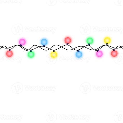 Colorful Christmas Light String on transparent background. 32045969 PNG