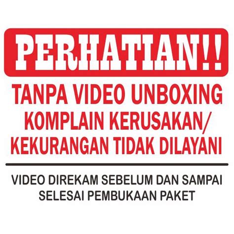 Jual Sticker Peringatan Unboxing Stiker Unboxing Label Video