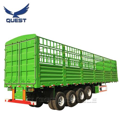 Quest Tons Tons Axles Cargo Fence Semi Trailer With Side Walls