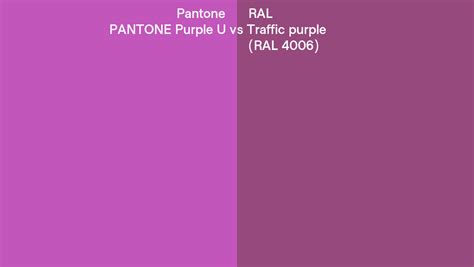 Pantone Purple U Vs Ral Traffic Purple Ral 4006 Side By Side Comparison