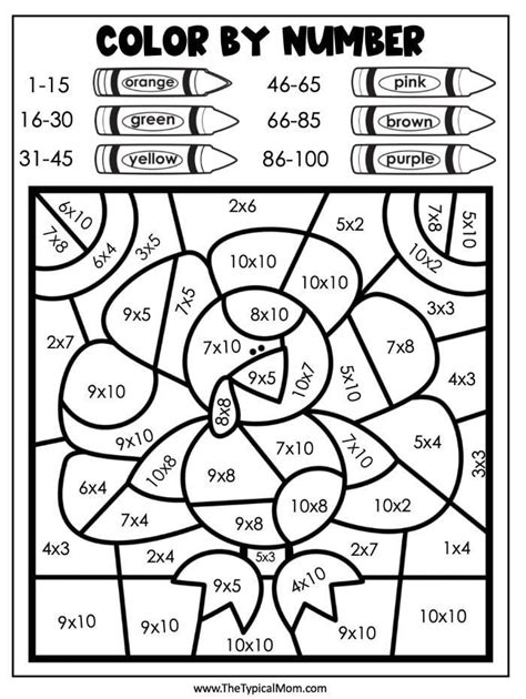 Pin By Jennifer Quant On Thanksgiving Thanksgiving Math Coloring